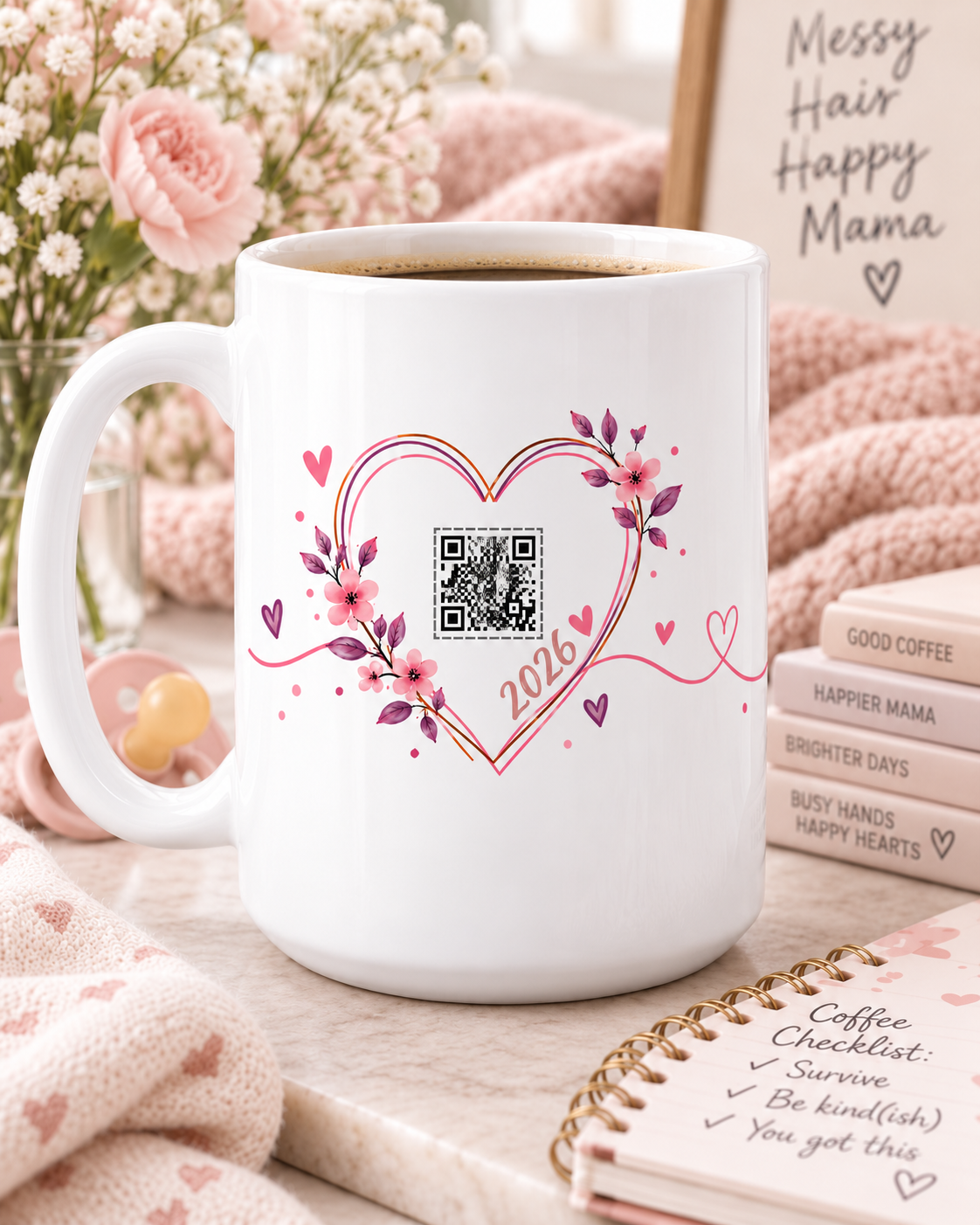 Made a Human, Need Caffeine mug back, girl