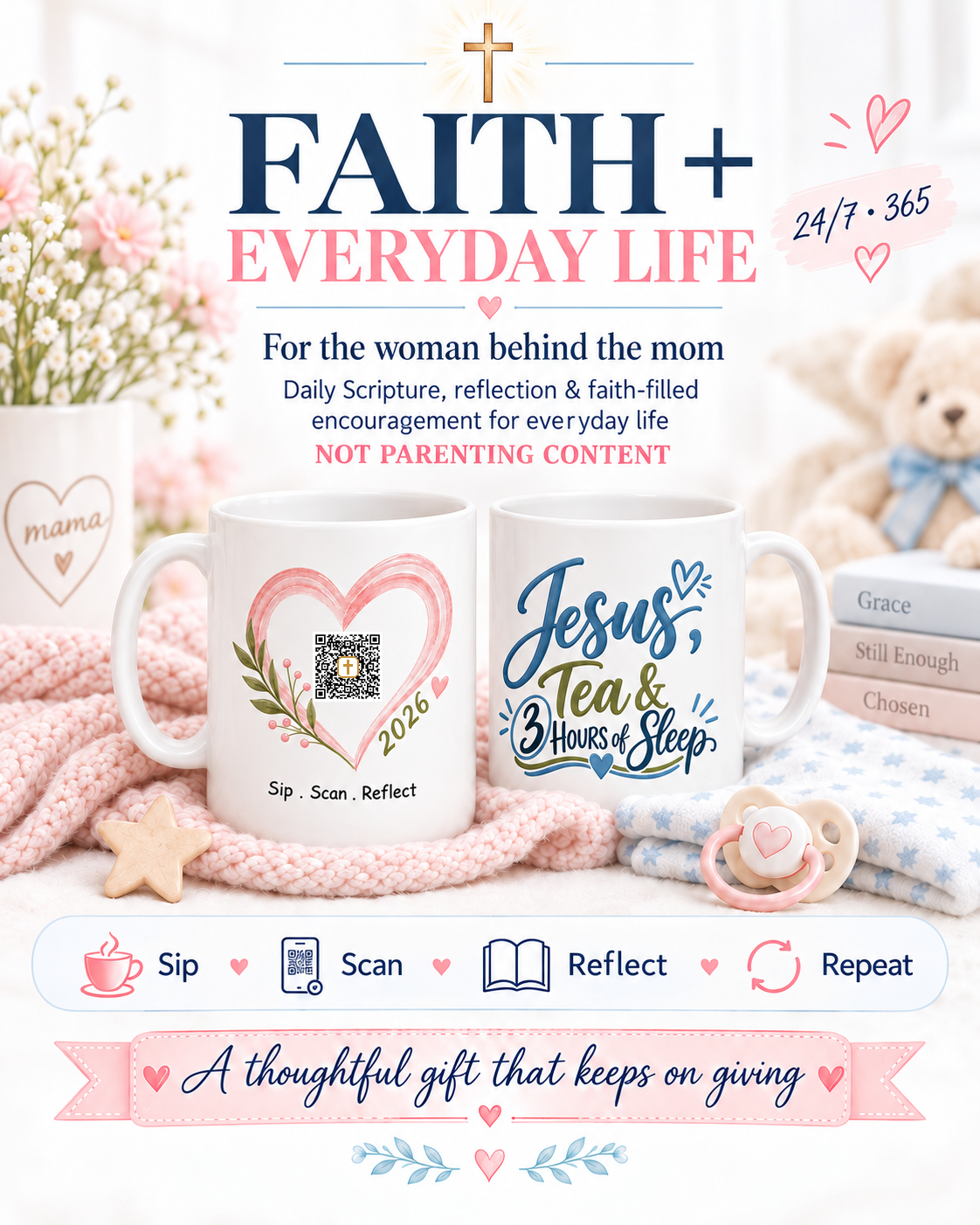 Faith + Everyday Life — for the woman behind the mom. Daily Scripture, reflection, and faith-filled encouragement. Sip, Scan, Reflect, Repeat. A Sip Encounters, LLC collection.